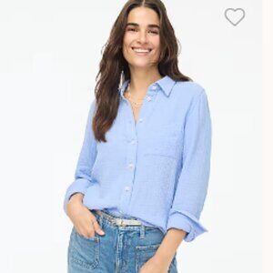 J. Crew Factory Gauze Button-up Shirt,Size M